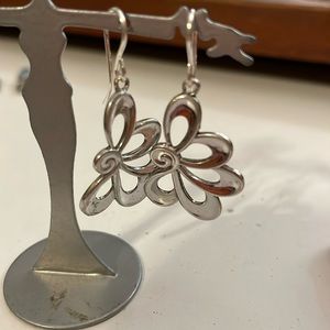 Vintage half daisy sterling earrings